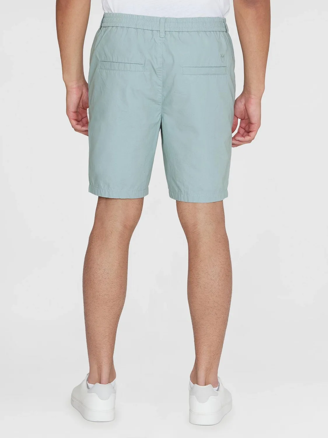 Short KnowledgeCotton Apparel Homme Fig Loose Poplin Elastic Waist String Gray Mist